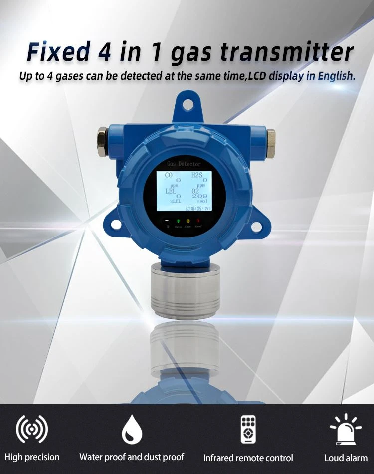 CH4 O2 H2S CO uchun qattiq ko'p gaz detektori